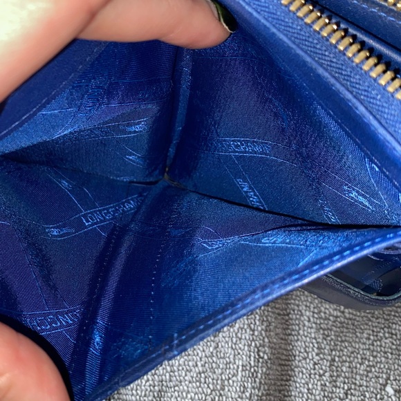 Longchamp Blue Leather Zip Wallet - Picture 9 of 11
